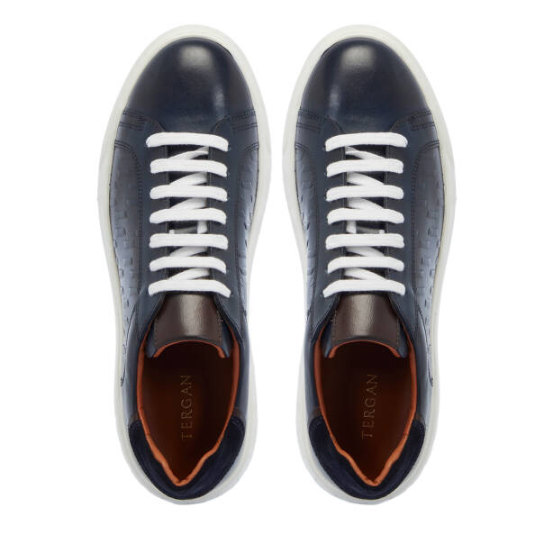 Lacivert Deri Erkek Sneaker - E25S1AY57553-C72 - 5