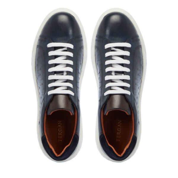 Lacivert Deri Erkek Sneaker - E25S1AY57553-C72 - 5