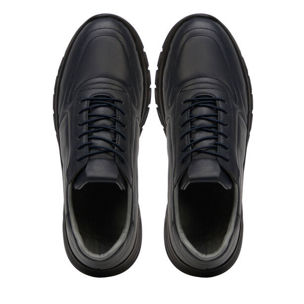 Lacivert Hakiki Deri Erkek Sneaker - E25S1AY57666-A31 - Tergan