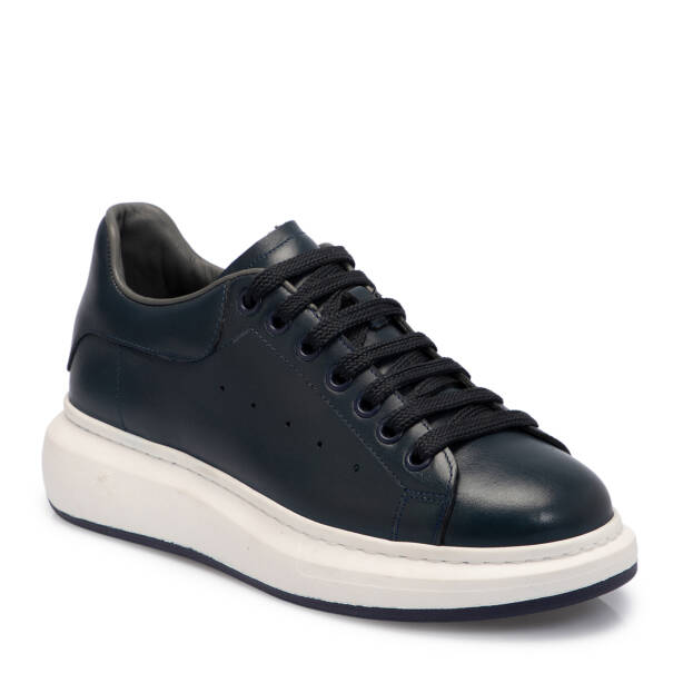 Lacivert Hakiki Deri Erkek Sneaker - E25S1AY57669-A31 