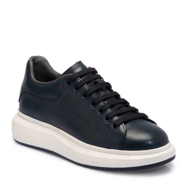 Lacivert Hakiki Deri Erkek Sneaker - E25S1AY57669-A31 - 1