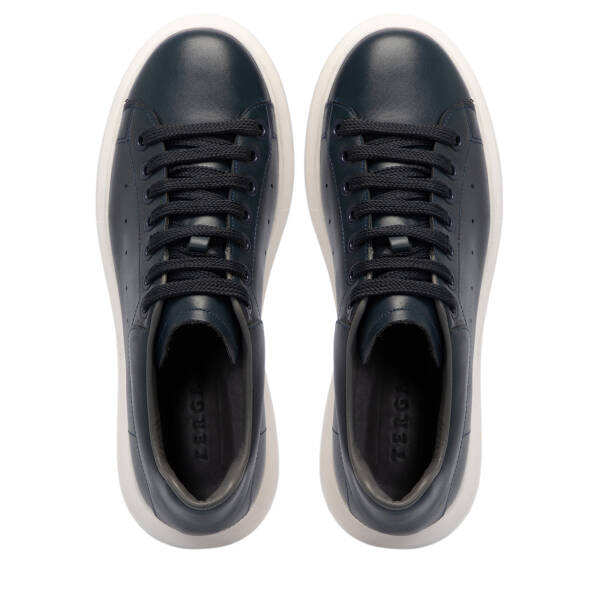 Lacivert Hakiki Deri Erkek Sneaker - E25S1AY57669-A31 - 5