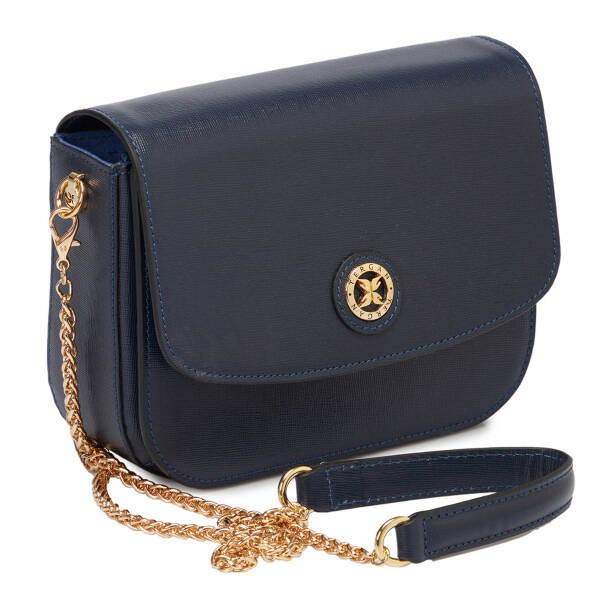 Lacivert Hakiki Deri Kadın Çapraz Askılı Çanta - S24K1BC79933-S3U - 2