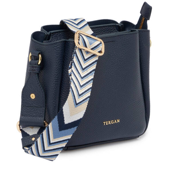 Lacivert Deri Kadın Çapraz Askılı Çanta - S25K1BC80466-U8F - 2