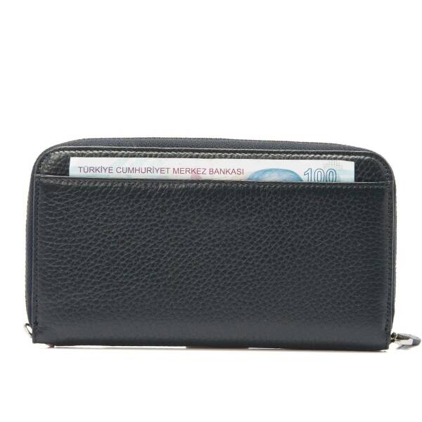 Lacivert Hakiki Deri Kadın Cüzdan - S1CB00005734-A38 - 3