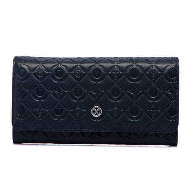 Lacivert Hakiki Deri Kadın Cüzdan - S1CB00005783-M80 - 2