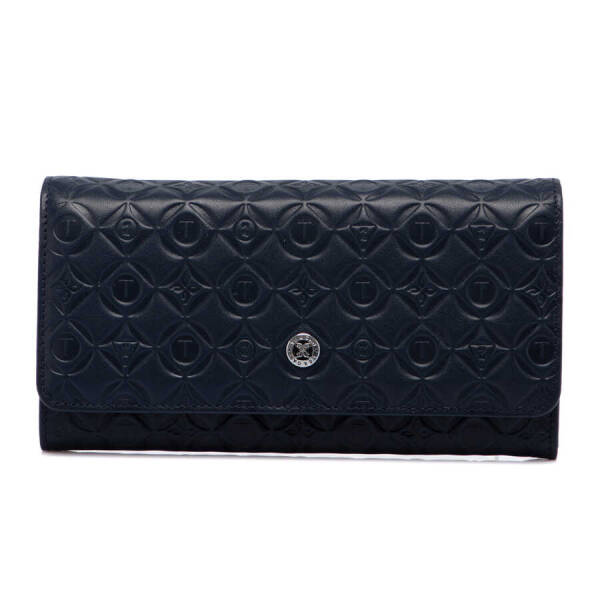 Lacivert Hakiki Deri Kadın Cüzdan - S1CB00005783-M80 - 2