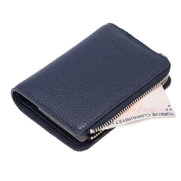Lacivert Hakiki Deri Kadın Cüzdan - S1CB00005812-U8F - 3