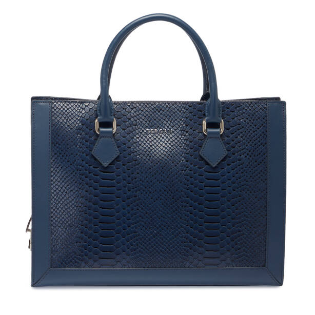 Lacivert Hakiki Deri Kadın Evrak Çantası - S1EV00021380-D6J - Tergan