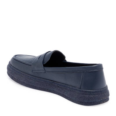  Lacivert Deri Kadın Loafer - K23S1AY66802-A31 - 2