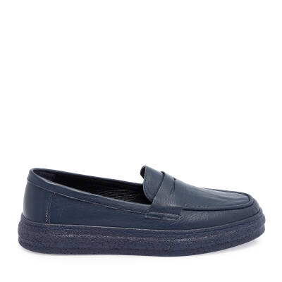  Lacivert Deri Kadın Loafer - K23S1AY66802-A31 - 3