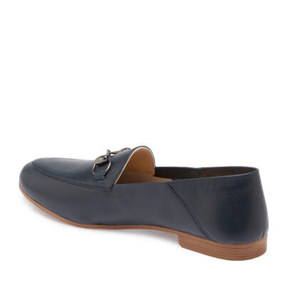  Lacivert Deri Kadın Loafer - K24S1AY67579-A31 - 2