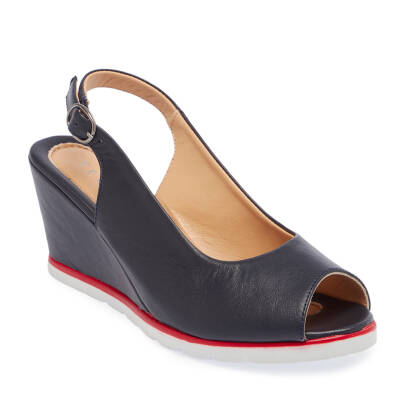 Lacivert Deri Kadın Sandalet - K25Y1SN67754-A31 - 1