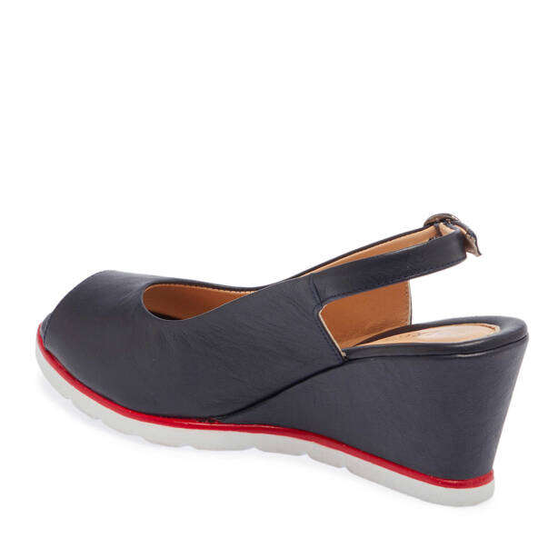 Lacivert Hakiki Deri Kadın Sandalet - K25Y1SN67754-A31 - 3