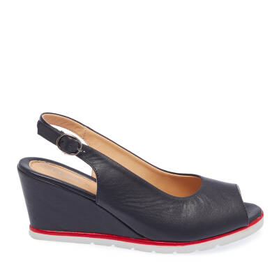 Lacivert Deri Kadın Sandalet - K25Y1SN67754-A31 - 3