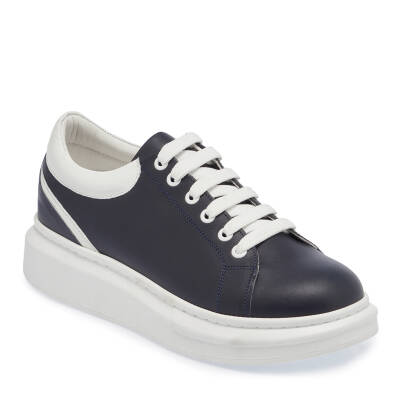 Lacivert Deri Kadın Sneaker - K24I1AY67326-A31 
