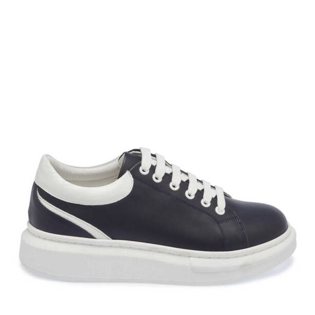 Lacivert Hakiki Deri Kadın Sneaker - K24I1AY67326-A31 