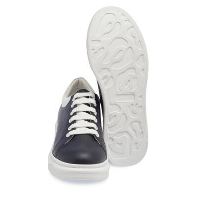 Lacivert Deri Kadın Sneaker - K24I1AY67326-A31 - 4