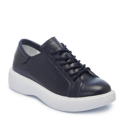  Lacivert Deri Kadın Sneaker - K25I1AY67997-A31 