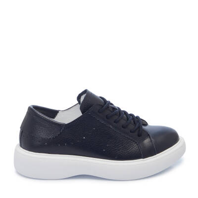  Lacivert Deri Kadın Sneaker - K25I1AY67997-A31 - 3