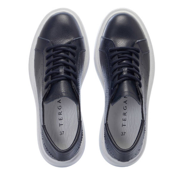 Lacivert Deri Kadın Sneaker - K25I1AY67997-A31 - 5