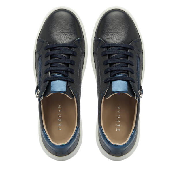 Lacivert Hakiki Deri Kadın Sneaker - K25S1AY68141-A38 - 5