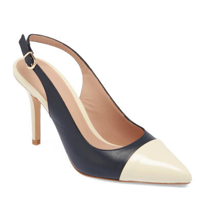  Lacivert Deri Kadın Stiletto - K24I1AY67374-O15 - 1