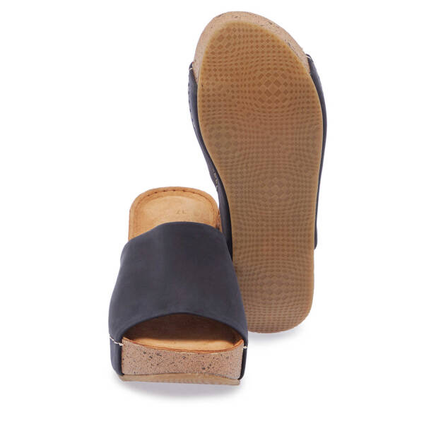 Lacivert Hakiki Deri Kadın Terlik - K25Y1TR67998-C5R - 4