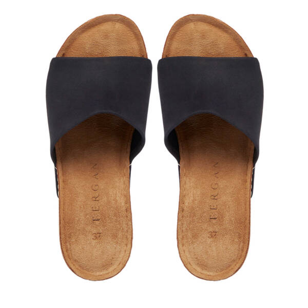 Lacivert Hakiki Deri Kadın Terlik - K25Y1TR67998-C5R - 5