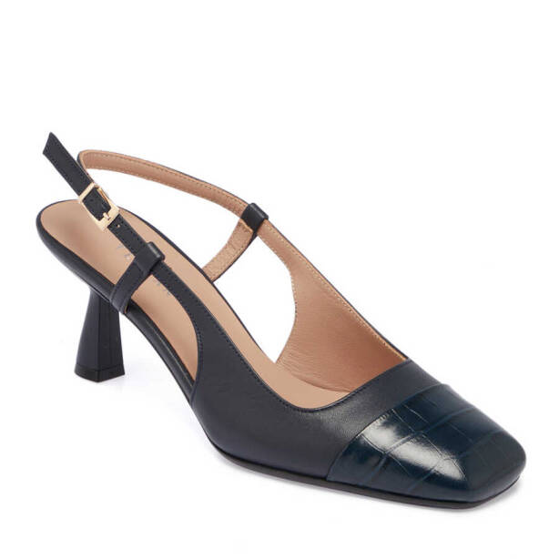 Lacivert Deri Kadın Topuklu Ayakkabı - K24I1AY67170-O15 