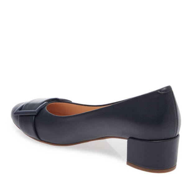 Lacivert Hakiki Deri Kadın Topuklu Ayakkabı - K24I1AY67186-O15 - 3