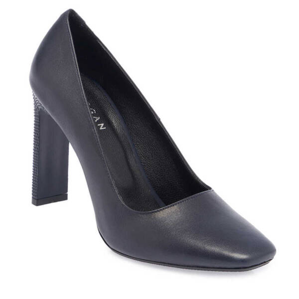 Lacivert Deri Kadın Topuklu Ayakkabı - K24I1AY67469-A31 - 1