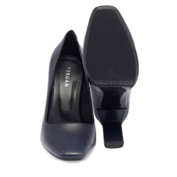 Lacivert Deri Kadın Topuklu Ayakkabı - K24I1AY67469-A31 - 4