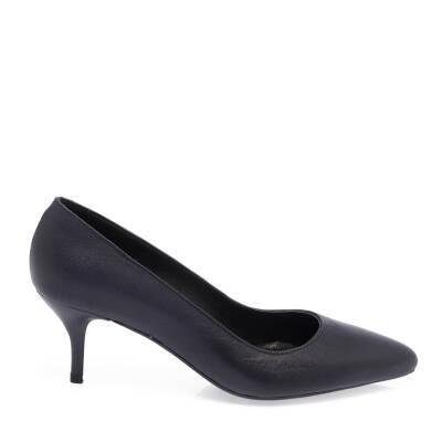  Lacivert Deri Kadın Topuklu Ayakkabı - K24I1AY67479-A31 - 3