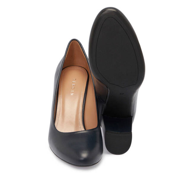 Lacivert Deri Kadın Topuklu Ayakkabı - K25S1AY68123-A31 - 4