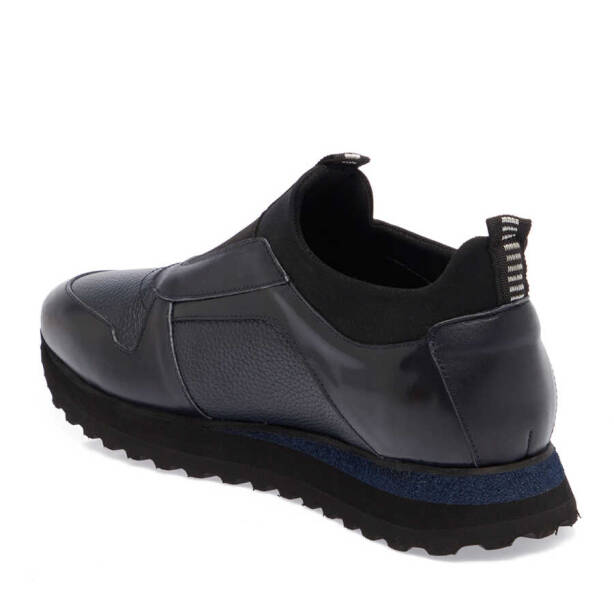 Lacivert Deri - Tekstil Erkek Sneaker - E23S1AY56354-A31 - Tergan