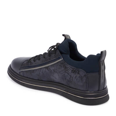  Lacivert Deri-Tekstil Erkek Sneaker - E23S1AY56393-A31 - 2