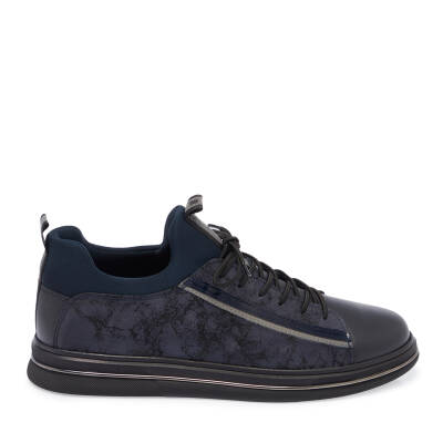  Lacivert Deri-Tekstil Erkek Sneaker - E23S1AY56393-A31 - 3