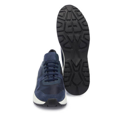 Lacivert Deri-Tekstil Erkek Sneaker - E24I1AY56712-D44 - 4