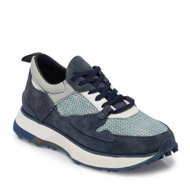 Lacivert Deri - Tekstil Erkek Sneaker - E24I1AY56714-D44 - 2