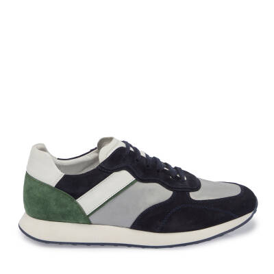  Lacivert Deri-Tekstil Erkek Sneaker - E24I1AY56849-D44 - 3