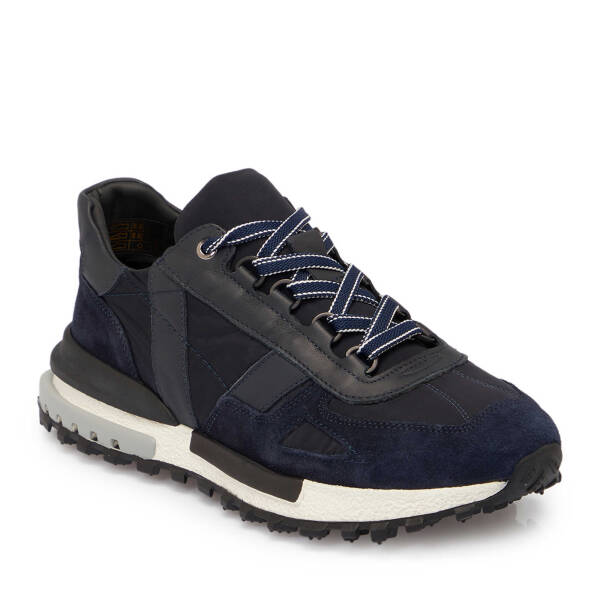 Lacivert Deri - Tekstil Erkek Sneaker - E25S1AY57399-D44 - 1