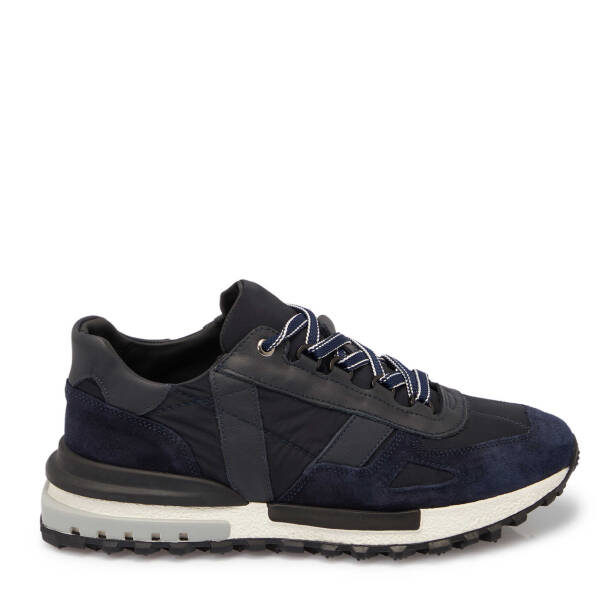Lacivert Deri - Tekstil Erkek Sneaker - E25S1AY57399-D44 - 3