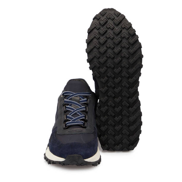 Lacivert Deri - Tekstil Erkek Sneaker - E25S1AY57399-D44 - 4
