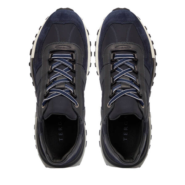 Lacivert Deri - Tekstil Erkek Sneaker - E25S1AY57399-D44 - 5