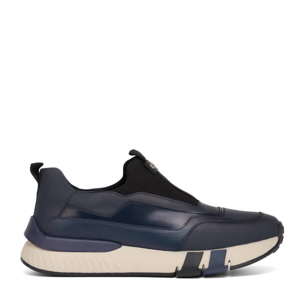 Lacivert Deri-Tekstil Erkek Sneaker - E26S1AY57817-K0O - 1