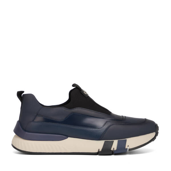 Lacivert Deri-Tekstil Erkek Sneaker - E26S1AY57817-K0O - 1