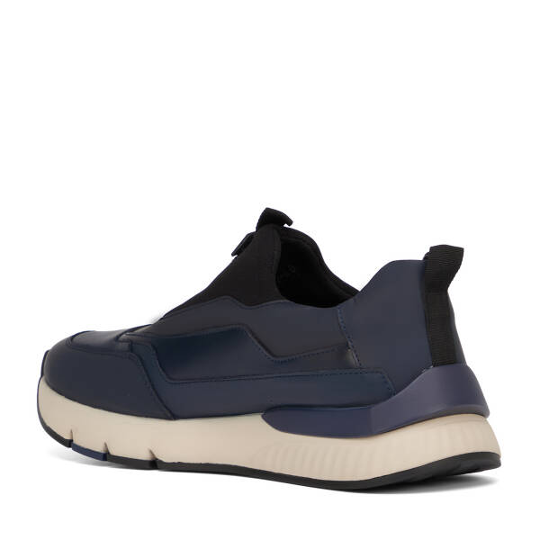 Lacivert Deri-Tekstil Erkek Sneaker - E26S1AY57817-K0O - 4