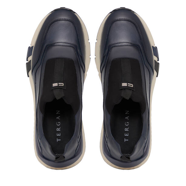 Lacivert Deri-Tekstil Erkek Sneaker - E26S1AY57817-K0O - 5