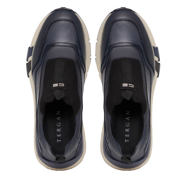 Lacivert Deri-Tekstil Erkek Sneaker - E26S1AY57817-K0O - 5